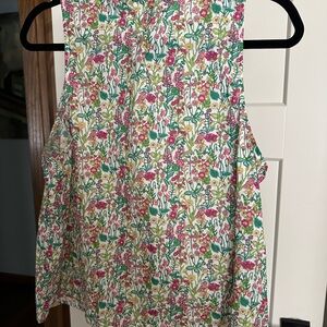 J. Crew Liberty Floral Tank Top - Pink, Green, Yellow